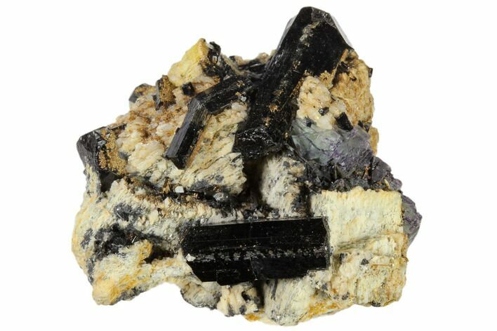 Black Tourmaline (Schorl), Fluorite and Orthoclase - Namibia #117521